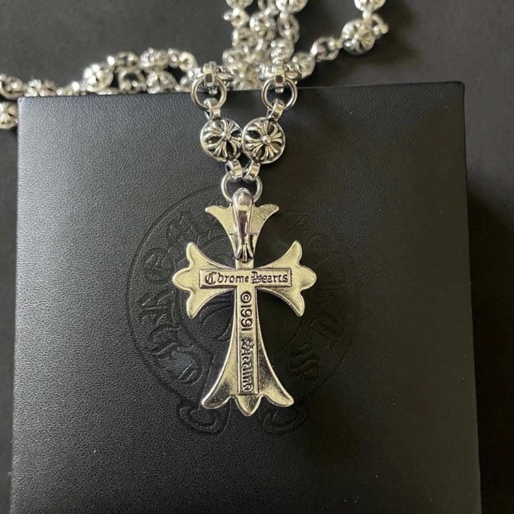 Vintage Chrome Hearts Cross Pendant Necklace
